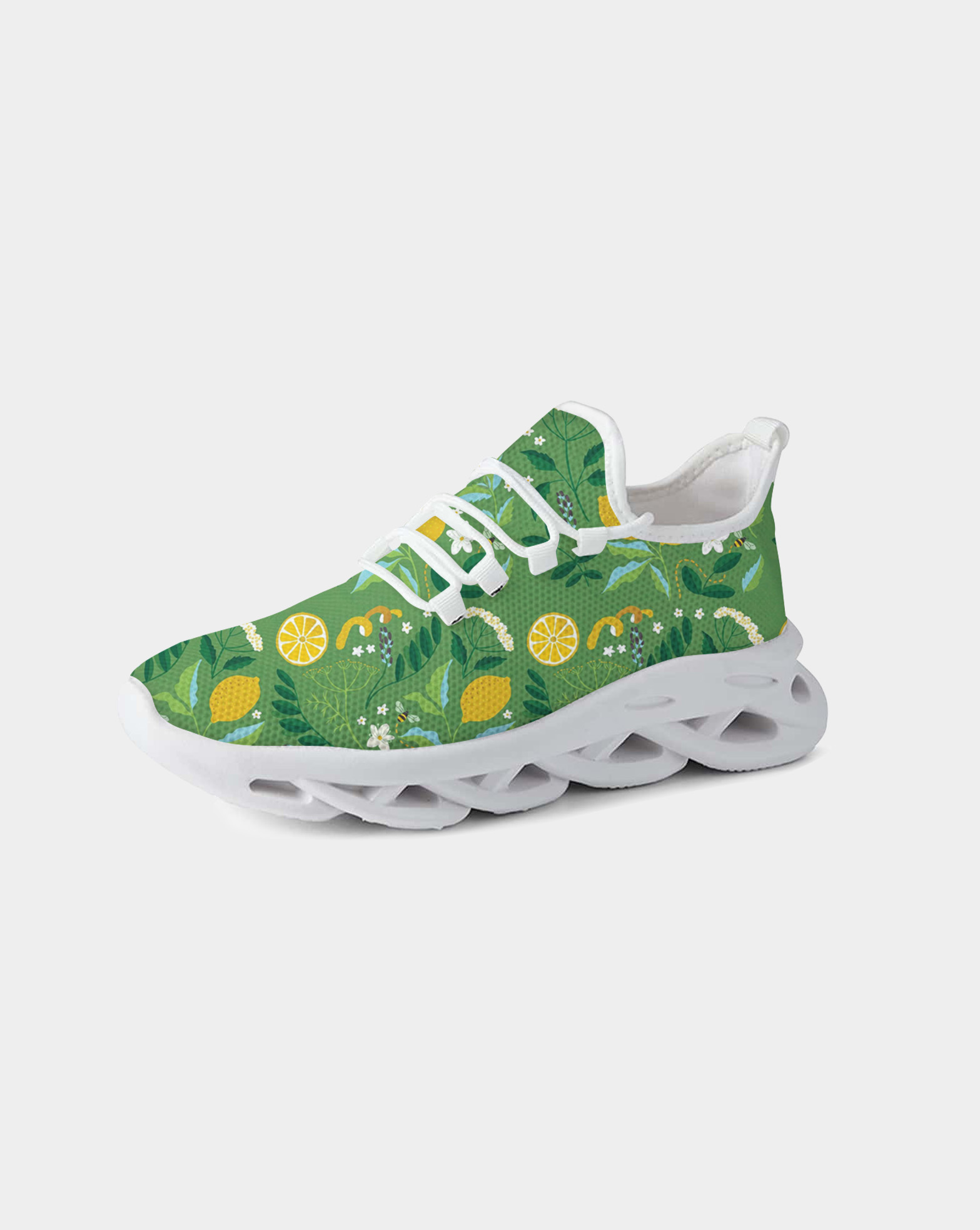 Green Lemon Floral Max Soul Shoes With White Soles (1)