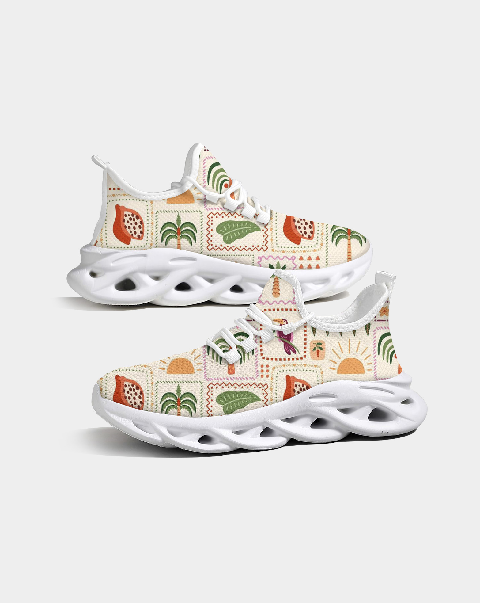 Tropical Patchwork Max Soul Shoes With White Soles (2)